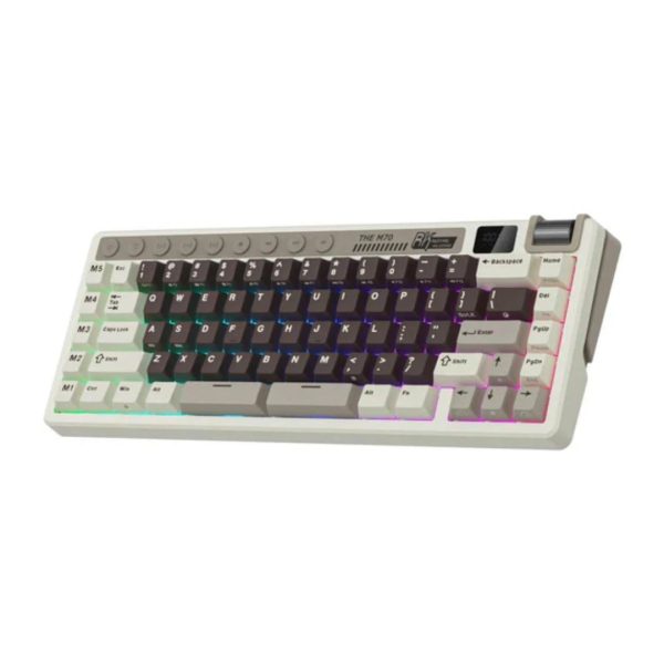 ROYAL KLUDGE RK M70 Tri-Mode Wireless With TFT Screen Gasket Mounted Mechanical Keyboard, Mocha Grey - Image 3