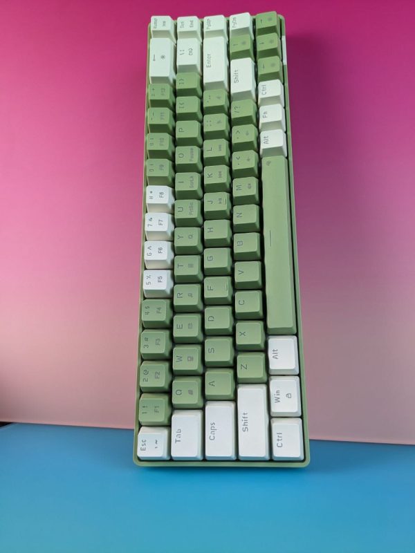Sunsonny NJ6 PRO Hot-Swappable Wired Mechanical Keyboard, White And Green - Image 2