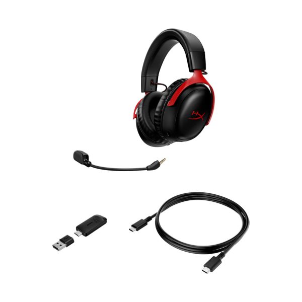 HyperX Cloud III Wireless Gaming Headset, Black-Red - Image 7