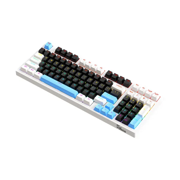 PC POWER K98 Gaming RGB Mechanical Keyboard (White & Black+Blue) - Image 2