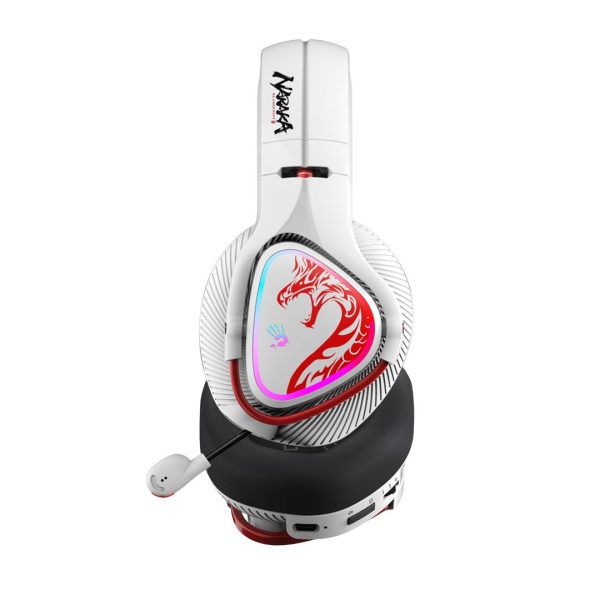 A4tech Bloody MR720 NARAKA RGB Wireless Gaming Headphone, White - Image 2