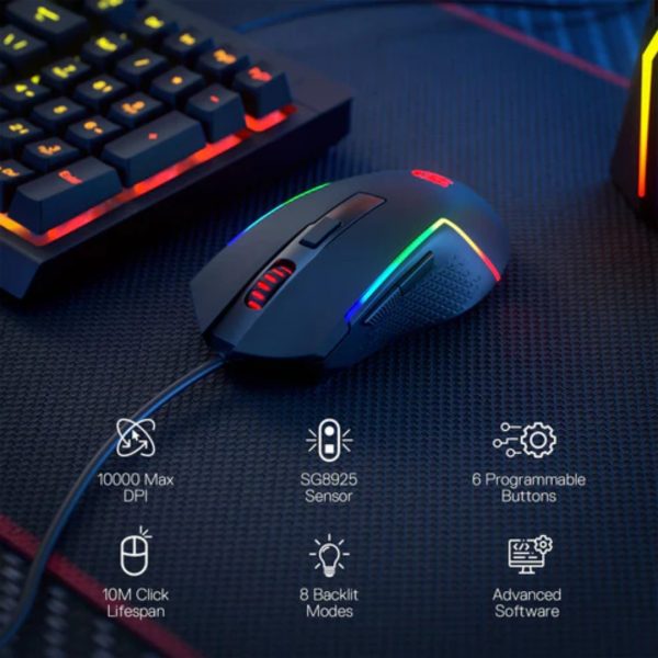 Redragon M616 TRIDENT RGB Gaming Wired Mouse - Image 7