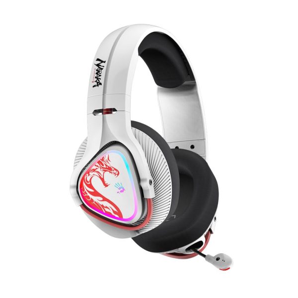 A4tech Bloody MR720 NARAKA RGB Wireless Gaming Headphone, White - Image 4