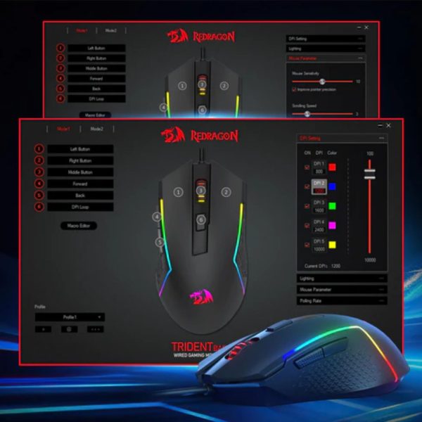 Redragon M616 TRIDENT RGB Gaming Wired Mouse - Image 13