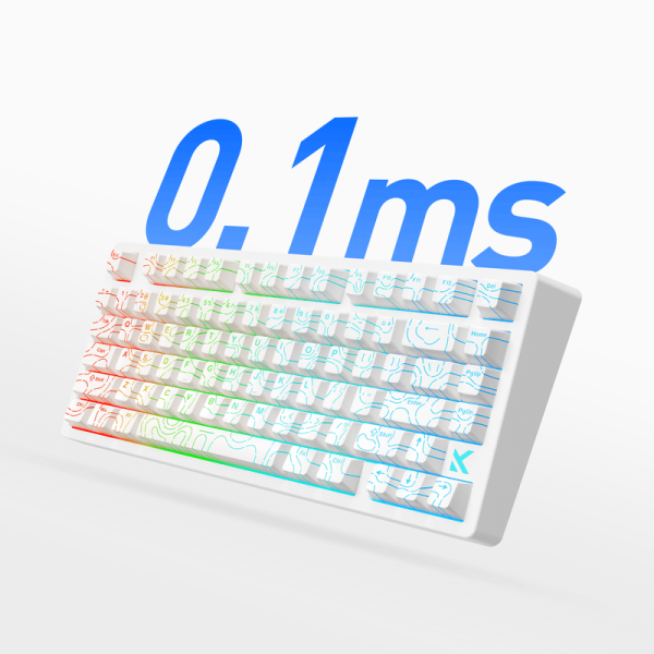 MCHOSE Jet 75 Hall Effect Magnetic Switch Gaming Keyboard, White Topographic - Image 4