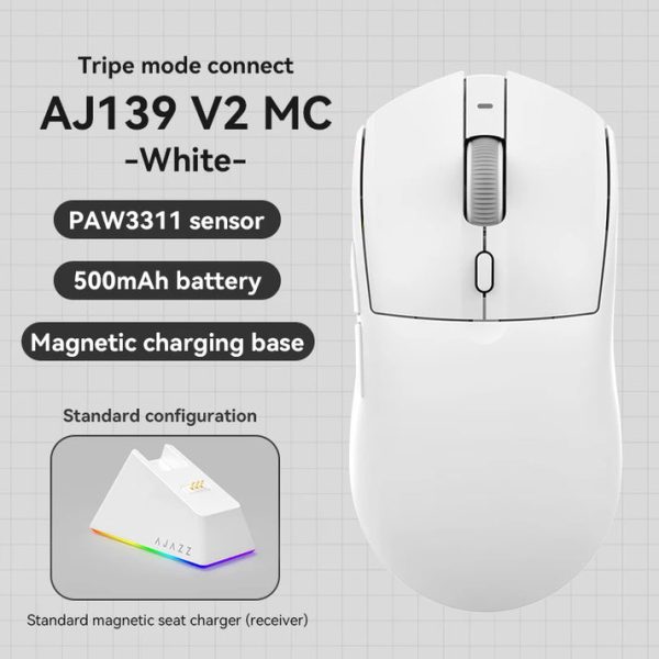 Ajazz AJ139 V2 MC Tri-Mode Wireless Gaming Mouse with Charging Dock - Image 4