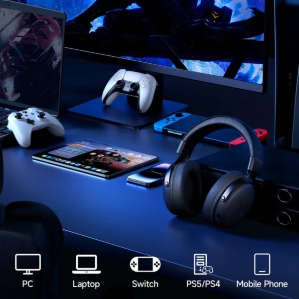 MCHOSE V9 Pro Tri-mode Wireless Gaming Headset, Black-Red - Image 15