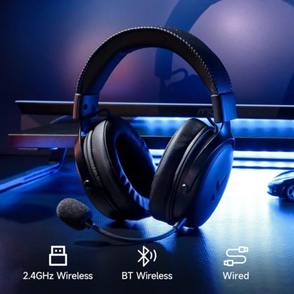 MCHOSE V9 Pro Tri-mode Wireless Gaming Headset, Black-Red - Image 16