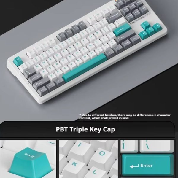 LINGBAO K87 Tri-Mode HI-FI Wireless RGB Mechanical Keyboard, Gradiant Black Pink (Leobog Purple King Switch) - Image 5