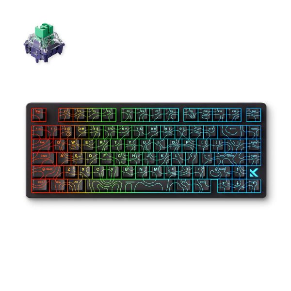 MCHOSE Jet 75 Hall Effect Magnetic Switch Gaming Keyboard, Black Topographic - Image 3