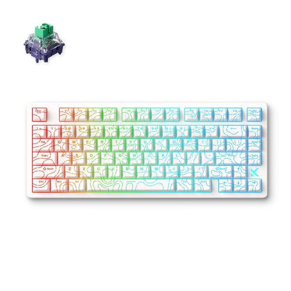 MCHOSE Jet 75 Hall Effect Magnetic Switch Gaming Keyboard, White Topographic - Image 3
