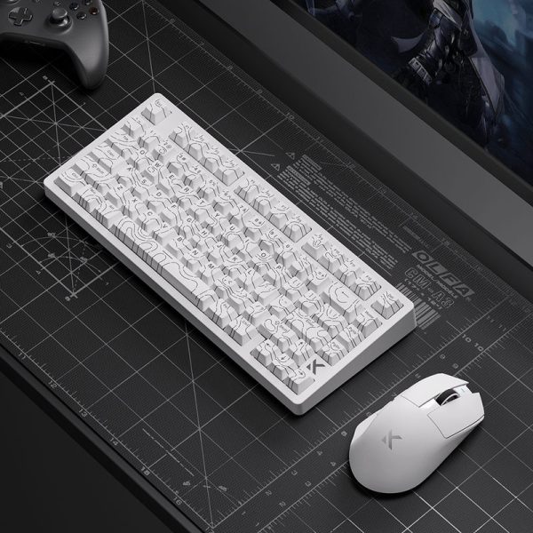 MCHOSE Jet 75 Hall Effect Magnetic Switch Gaming Keyboard, White Topographic - Image 7