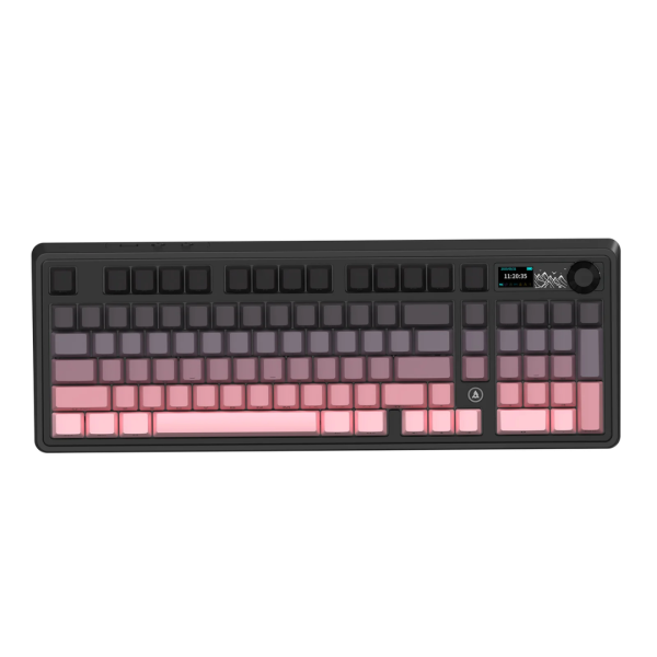 Ajazz AK980 Tri-mode with TFT Color Screen Hot-Swappable Mechanical Keyboard, Black Pink