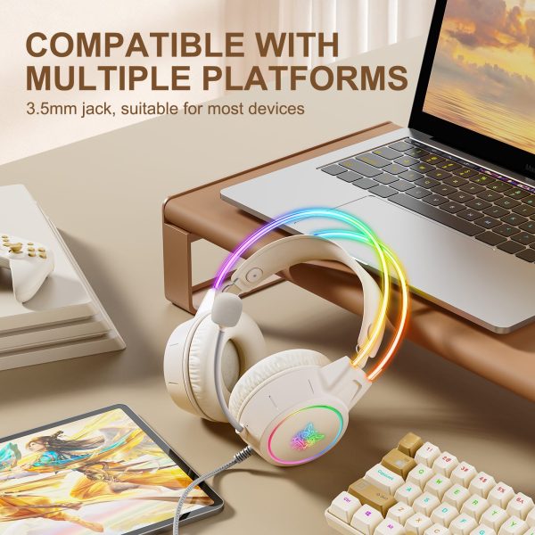 ONIKUMA X15 Pro Wired Gaming Headset, White - Image 9
