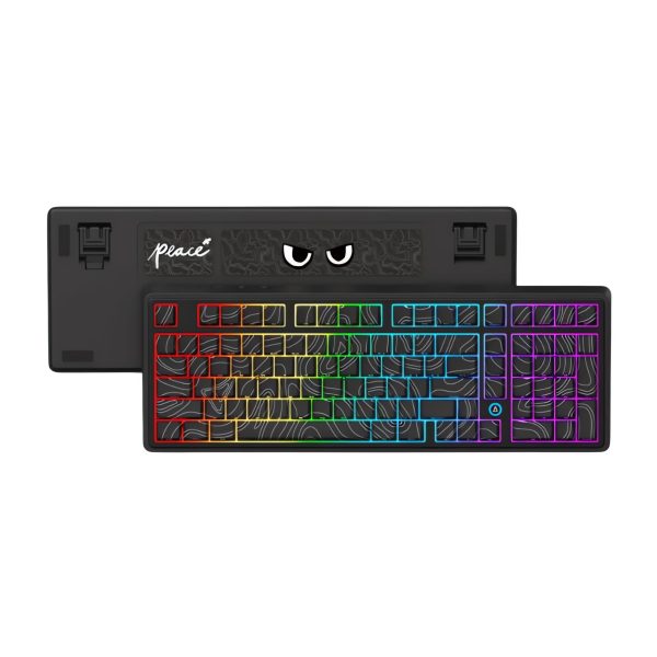 Ajazz AK980 Tri-mode with TFT Color Screen Hot-Swappable Mechanical Keyboard, Line-Black