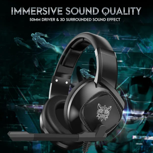 ONIKUMA K19 RGB Gaming Headphone, Black - Image 8