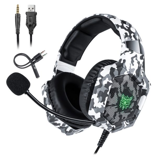 ONIKUMA K8 Wired Stereo Gaming Headphone, Camouflage White - Image 14