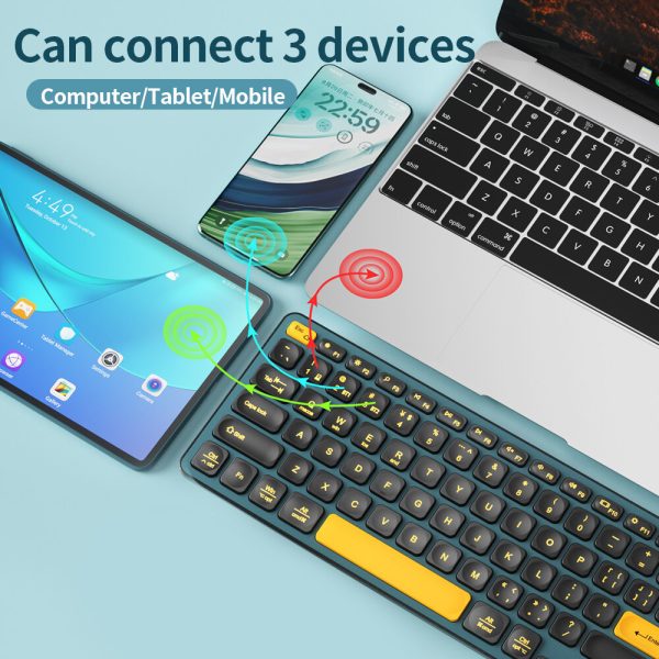 BOW HD305CL-2 Dual Mode Rechargeable Wireless Keyboard, Cyan Blue - Image 9