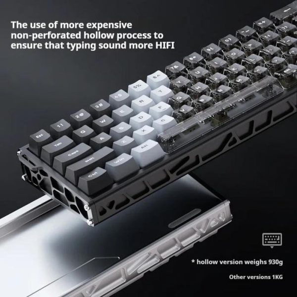 Ajazz ALUX 60 Plus HE Aluminum Keyboard, Gradient Red - Image 4