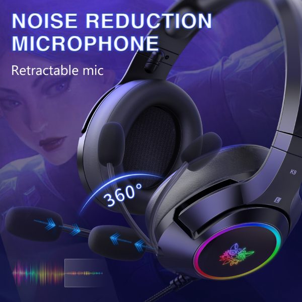 ONIKUMA K9 RGB Stereo Gaming Headset, Black - Image 2