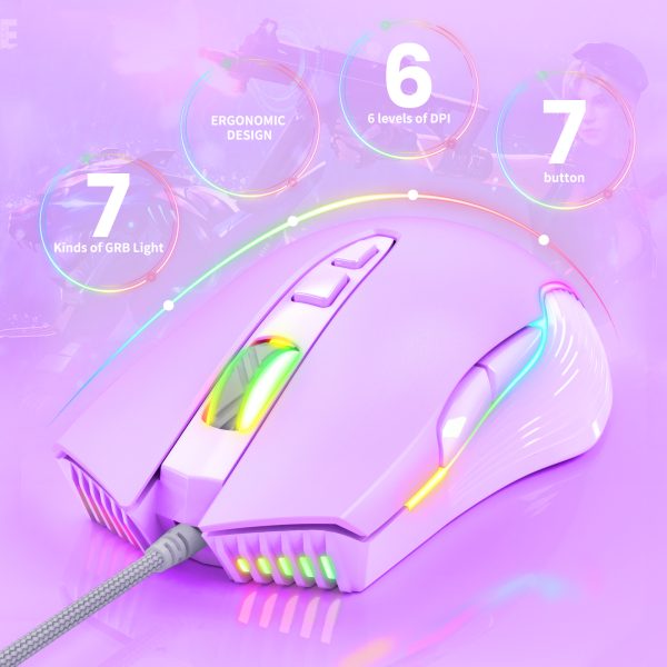 ONIKUMA CW905 Wired Gaming Mouse, Purple - Image 7