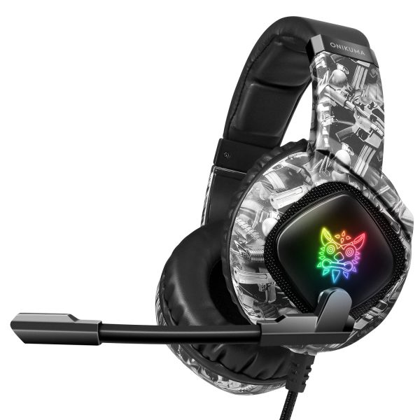 ONIKUMA K19 RGB Gaming Headphone, Camou-Gray - Image 2