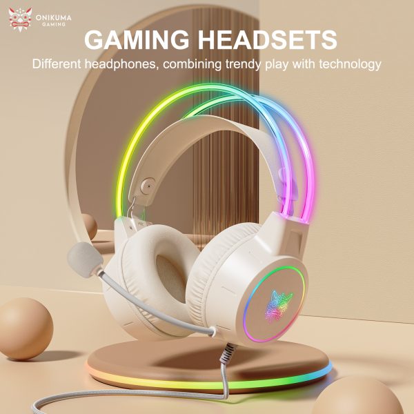 ONIKUMA X15 Pro Wired Gaming Headset, White - Image 10