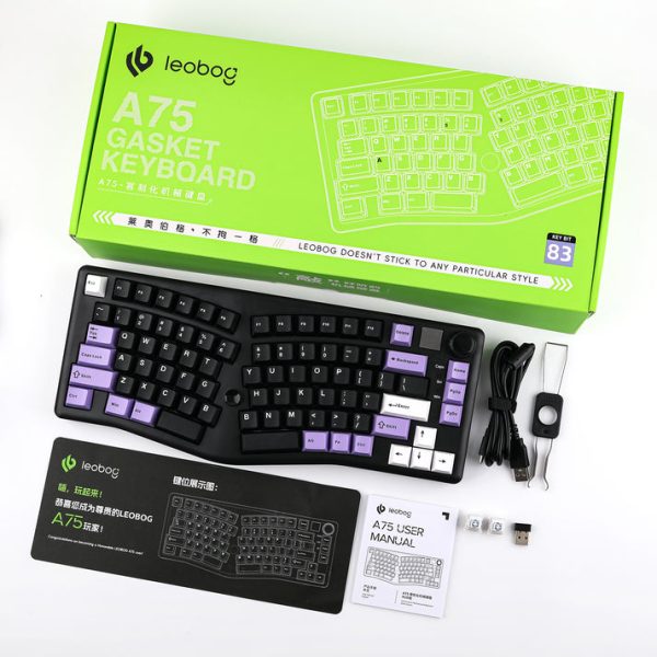 LEOBOG A75 75% Alice Layout Tri-Mode Wireless Magnetic Keyboard, Black - Image 12