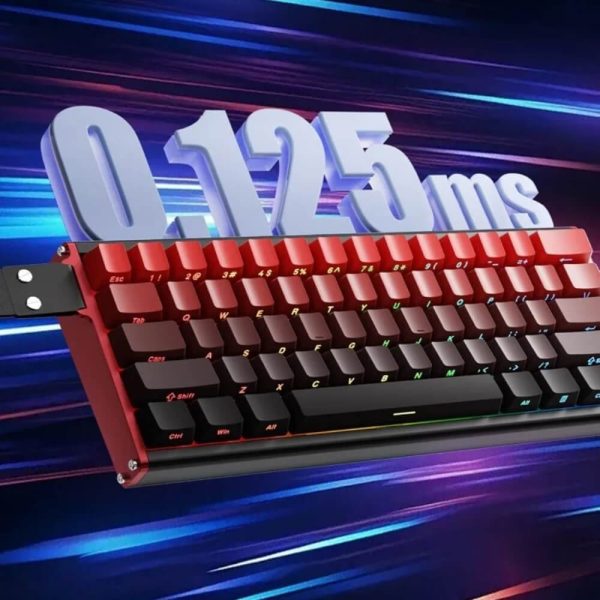 Ajazz ALUX 60 Plus HE Aluminum Keyboard, Gradient Red - Image 2