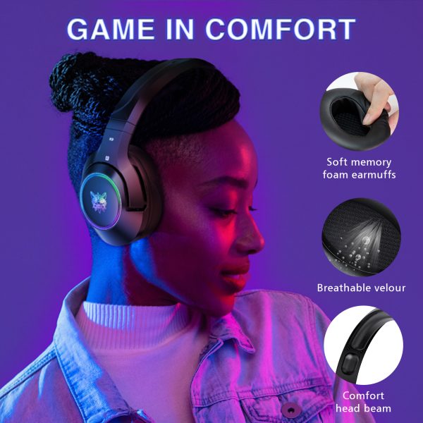 ONIKUMA K9 RGB Stereo Gaming Headset, Black - Image 3