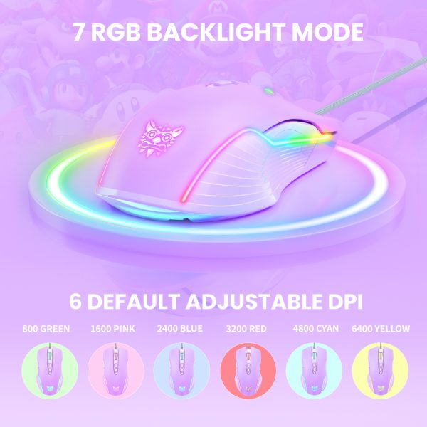 ONIKUMA CW905 Wired Gaming Mouse, Purple - Image 6