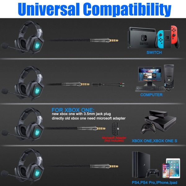 ONIKUMA K8 Wired Stereo Gaming Headphone, Black - Image 14