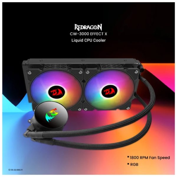 Redragon CCW-3000 Effect X RGB Liquid CPU Cooler - Image 4
