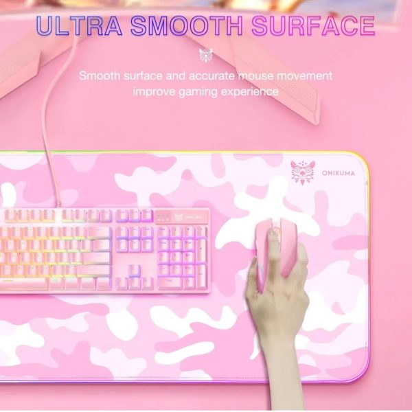 Onikuma MP005 RGB Gaming Mousepad Pink - Image 5