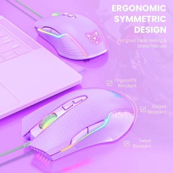 ONIKUMA CW905 Wired Gaming Mouse, Purple - Image 4