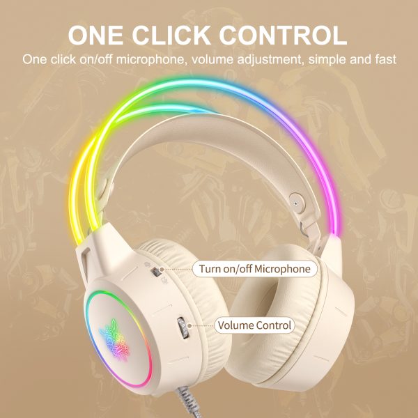 ONIKUMA X15 Pro Wired Gaming Headset, White - Image 7