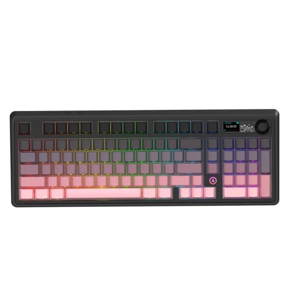 Ajazz AK980 Tri-mode with TFT Color Screen Hot-Swappable Mechanical Keyboard, Black Pink - Image 3