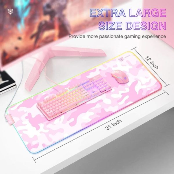 Onikuma MP005 RGB Gaming Mousepad Pink - Image 6