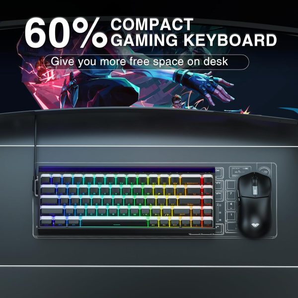 AULA HERO 68 HE Wired Hot-Swappable Magnetic Switch Gaming Keyboard, Black Light House (Uranus Switch) - Image 9