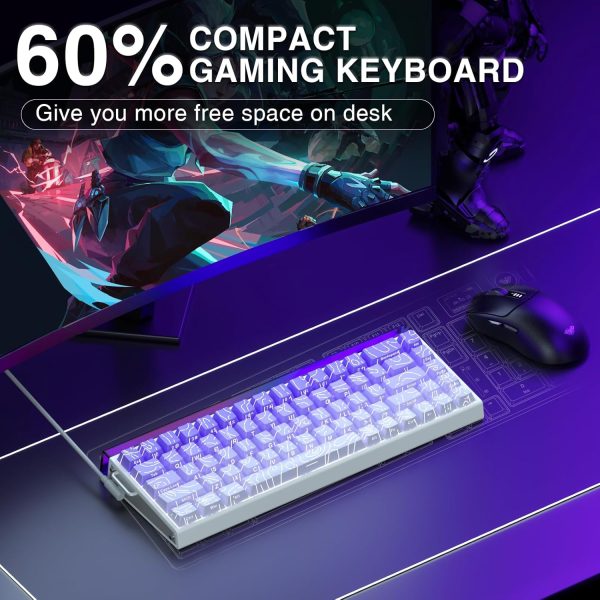 AULA HERO 68 HE Wired Hot-Swappable Magnetic Switch Gaming Keyboard, Purple Contour (Dragon King Switch) - Image 23
