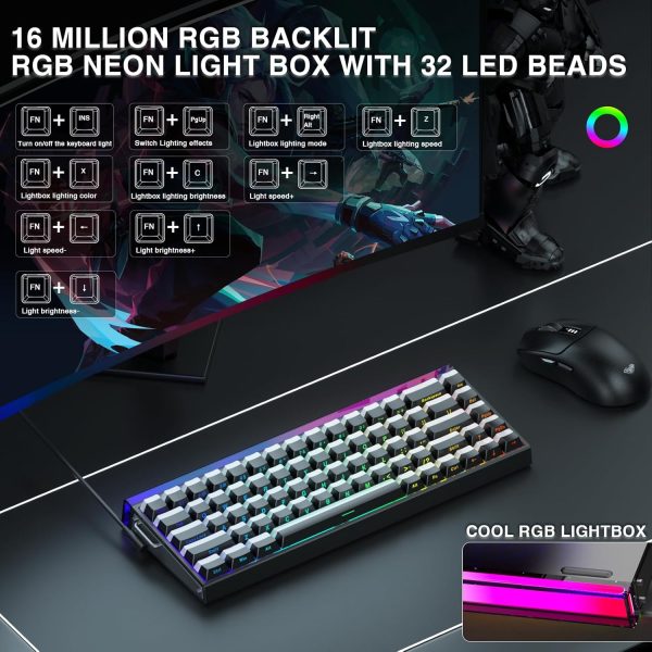 AULA HERO 68 HE Wired Hot-Swappable Magnetic Switch Gaming Keyboard, Black Light House (Uranus Switch) - Image 5