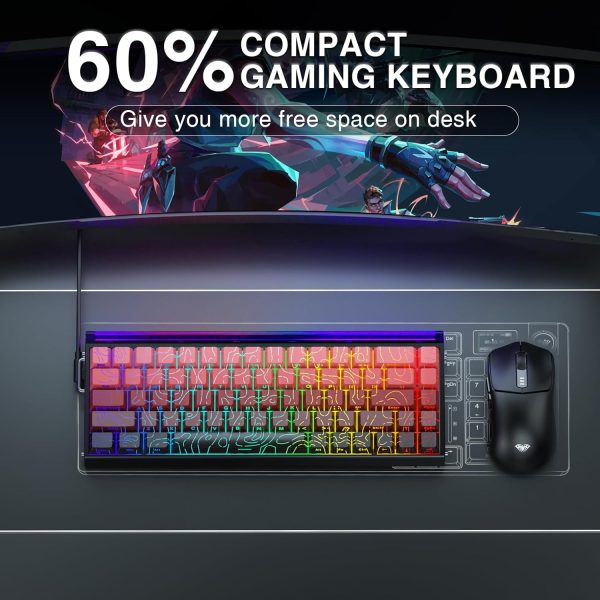 AULA HERO 68 HE Wired Hot-Swappable Magnetic Switch Gaming Keyboard, Black Pink Gradient (Dragon King Switch) - Image 14