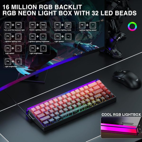 AULA HERO 68 HE Wired Hot-Swappable Magnetic Switch Gaming Keyboard, Black Pink Gradient (Dragon King Switch) - Image 10
