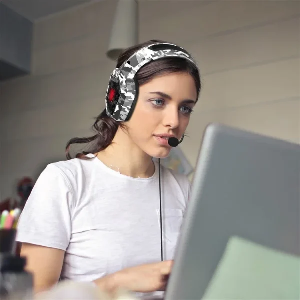 ONIKUMA K8 Wired Stereo Gaming Headphone, Camouflage White - Image 9