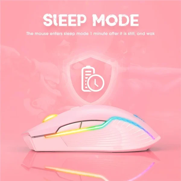 ONIKUMA CW905 2.4G Wireless Rechargeable Gaming Mouse, Pink - Image 8