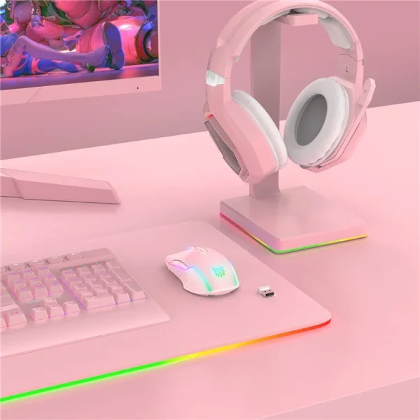 ONIKUMA CW905 2.4G Wireless Rechargeable Gaming Mouse, Pink - Image 4