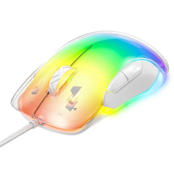 ONIKUMA CW925 RGB Backlit Wired Gaming Mouse, White - Image 3