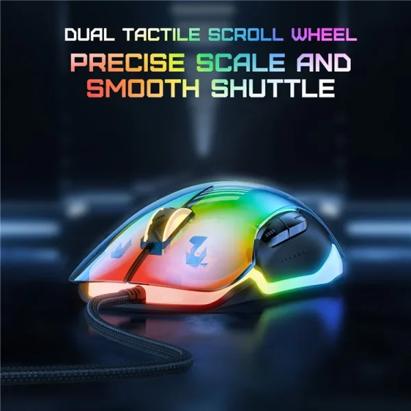 ONIKUMA CW925 RGB Backlit Wired Gaming Mouse, Black - Image 8