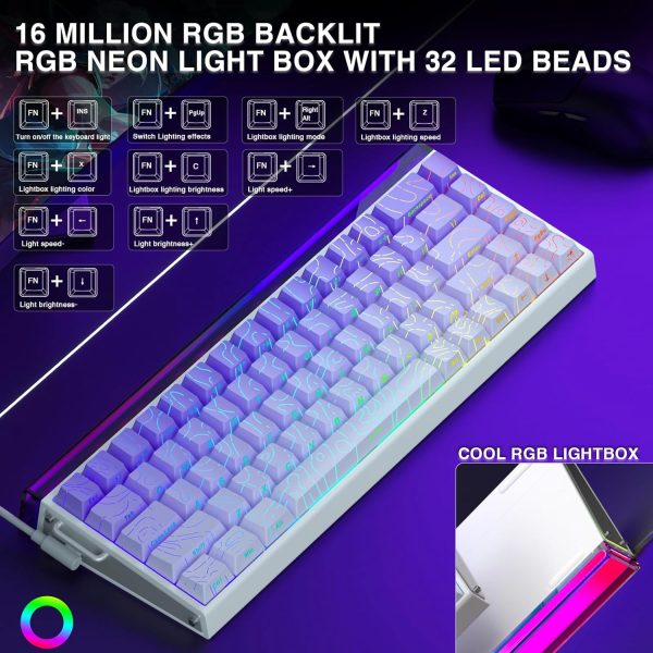 AULA HERO 68 HE Wired Hot-Swappable Magnetic Switch Gaming Keyboard, Purple Contour (Dragon King Switch) - Image 19