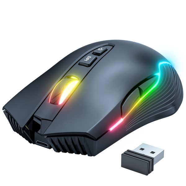 ONIKUMA CW905 2.4G Wireless Rechargeable Gaming Mouse, Black - Image 2